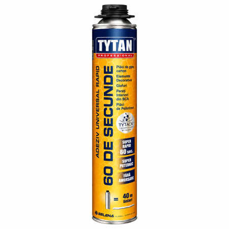 Adeziv spuma Tytan 60 de Secunde pentru pistol, 750 ml